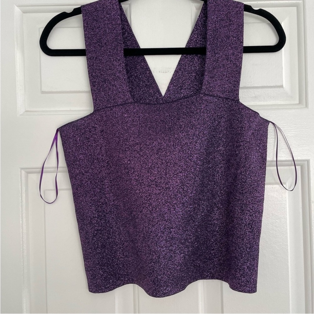 New House of Harlow 1960 x Revolve Metallic Stretchy Bodycon Fitted Crop Top